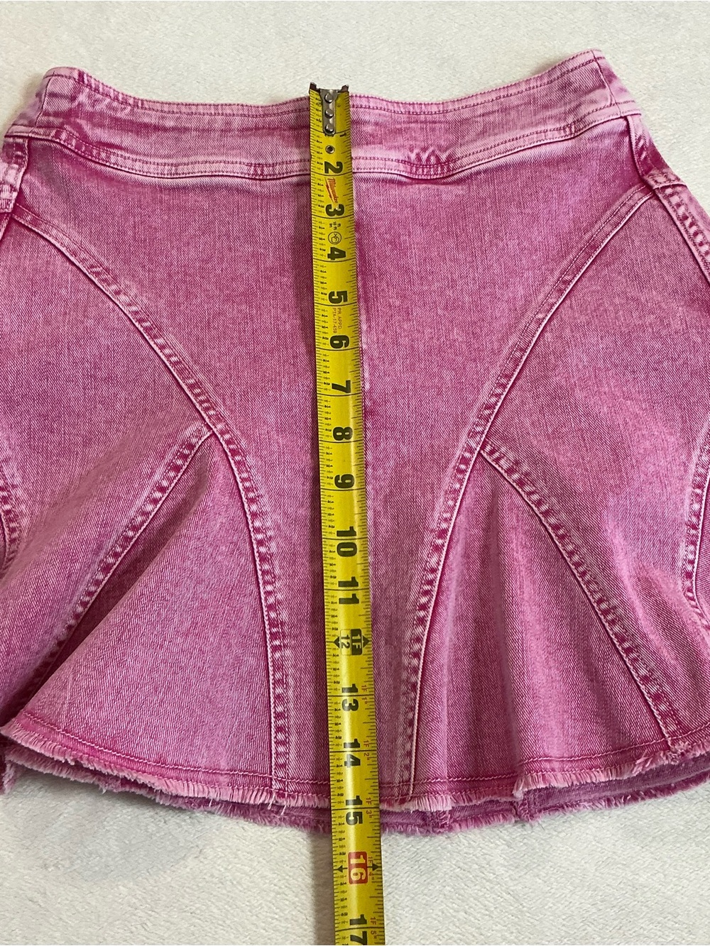Pilcro Anthropologie Pink Denim Skater Mini Skirt Y2K A-Line Vintage Size 0 - Picture 6 of 11
